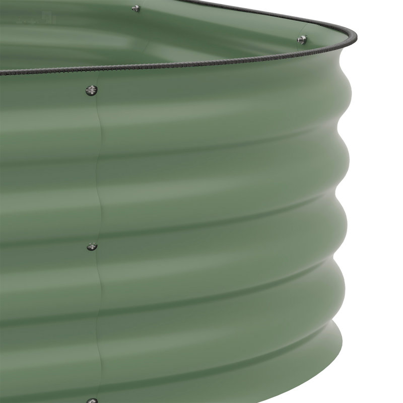 3-Tier Galvanized Steel Raised Garden Bed Kit for Backyard, Garden, Patio, with Open Bottom and Rubber Strip Edging, Green
