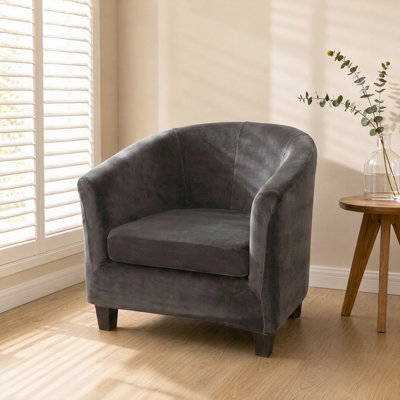 Housse pour fauteuil club 2 pièces - Housse extensible infroissable pour fauteuils et fauteuils tubulaires