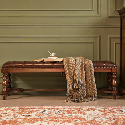 Banc en cuir de style rétro pour la chambre à coucher et le vestibule