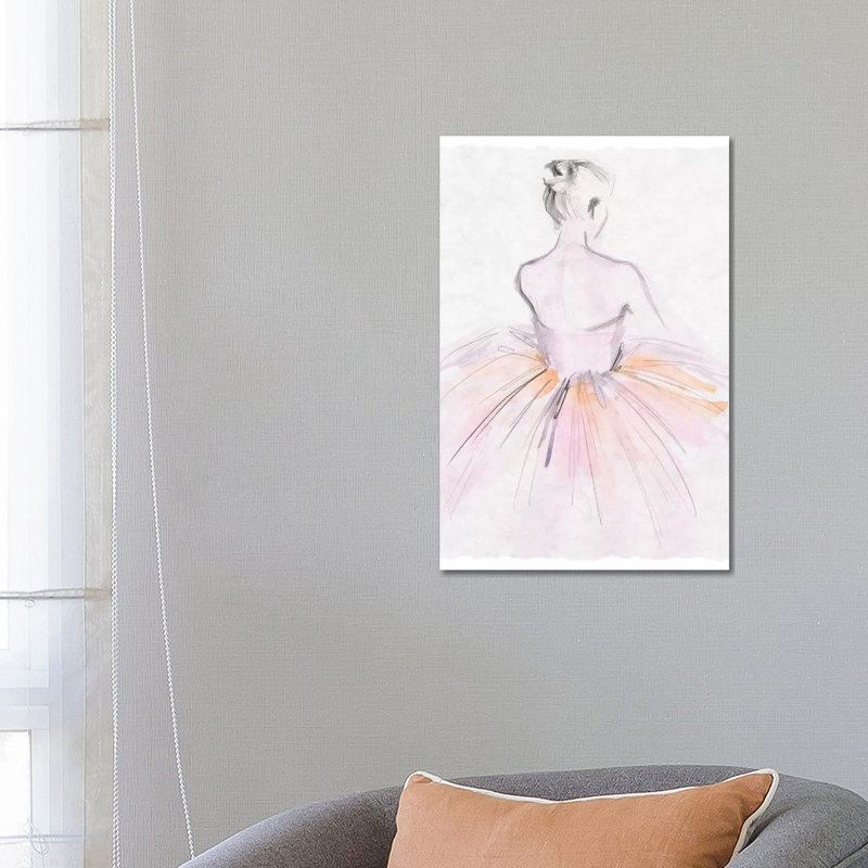 «Watercolor Ballerina II» par Jennifer Paxton Parker - peinture sur toile tendue, H 26 po x l 18 po x 1,5 po