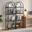 Arched Four Tier Bookshelf Metal Frame Design Tall Standing Open Storage Shelf Modern Display Rack For Bedroom Living Room And Home Office Use-415874290-415874291