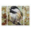 Ensemble de 3 panneaux d'art mural - "Woodland Chickadee" par Andrea Lavery 