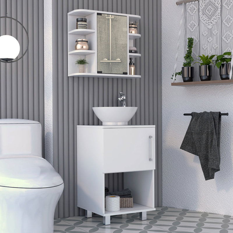 Ensemble de salle de bain 2 pièces, armoire à pharmacie et meuble-lavabo Detroit