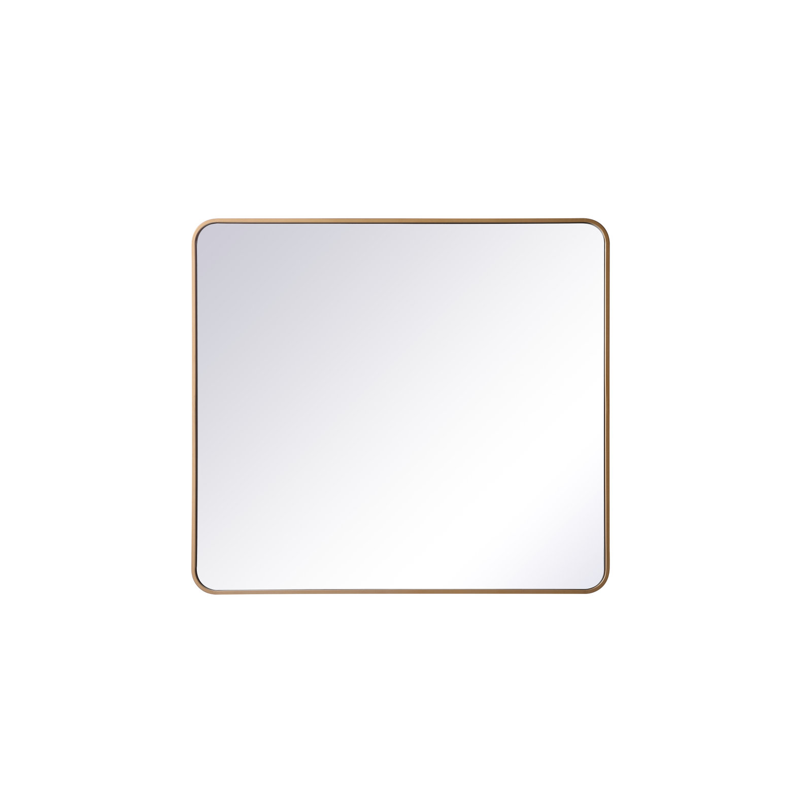 Sabine Metal Rounded Rectangle Wall Mirror, 40" x 36", Brass