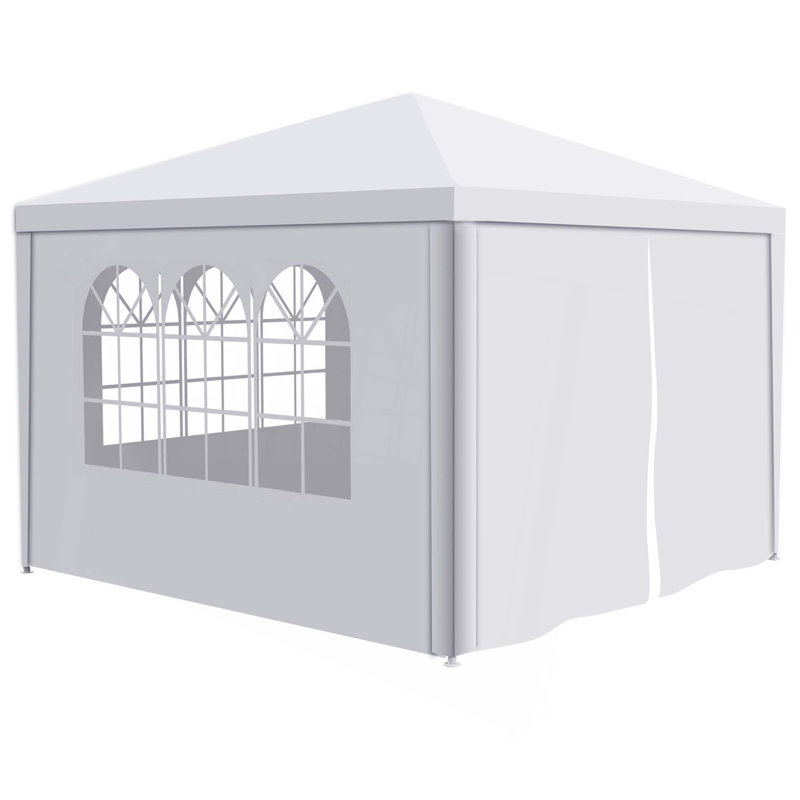 10'x10' Party Tent Outdoor Heavy Duty Gazebo Wedding Canopy + 4 Removable Walls, White