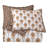 Woodstock White Tan Floral Fall Leaves Print Classic Reversible Cotton Quilt Set-1267054746