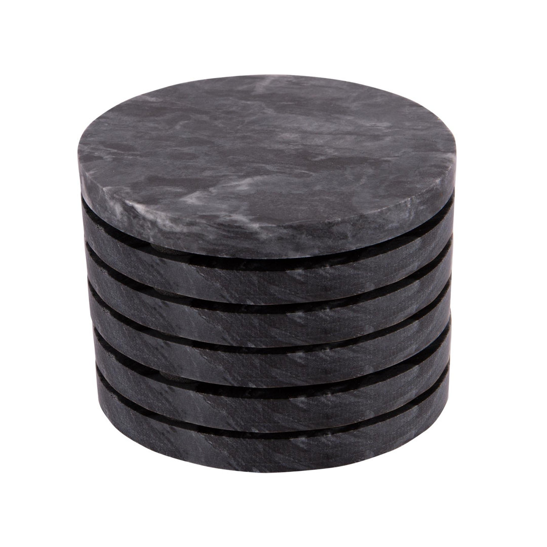 Marble Round 6 Piece Coaster Set