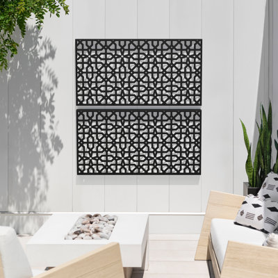 Screen Series Parilla Plastic Black Screen Panel (Set of 2) by Veradek