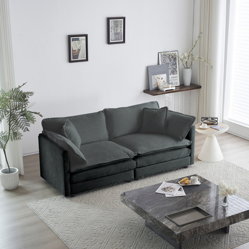 Canapé moderne en tissu pour causeuse pour le salon, Gris
