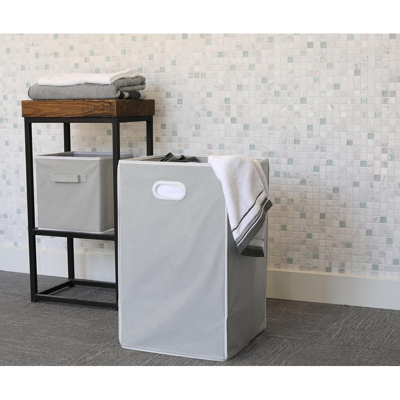 Panier à linge pliable, Gris clair