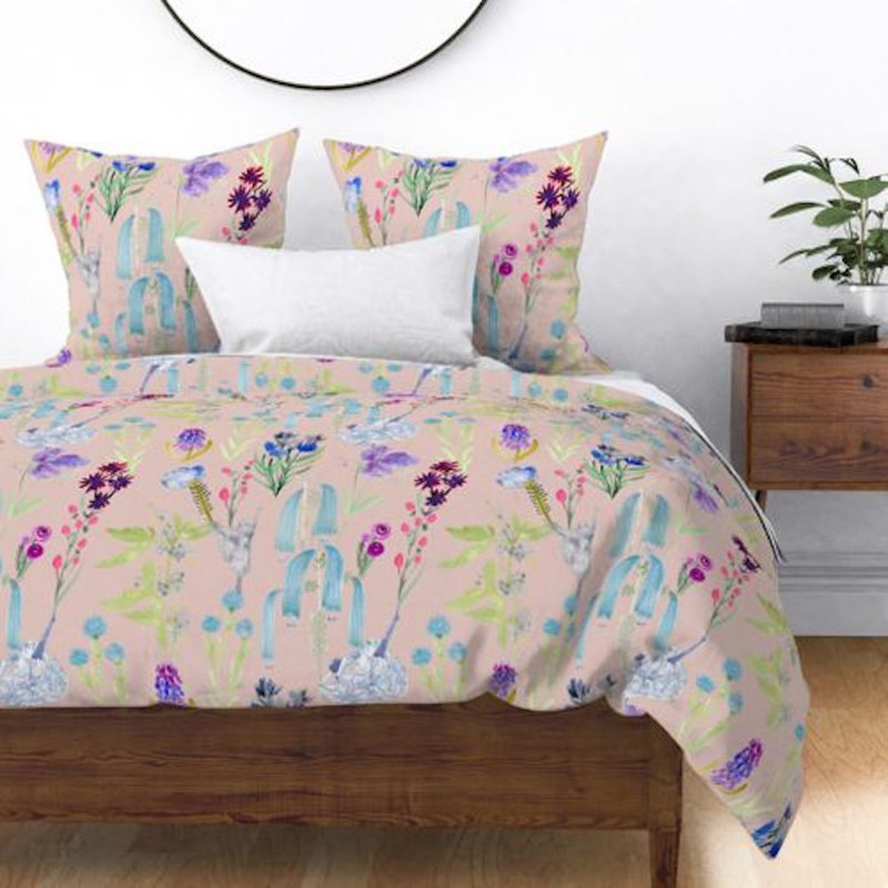Dunham Sateen Duvet Cover, Queen Duvet Cover, Pink