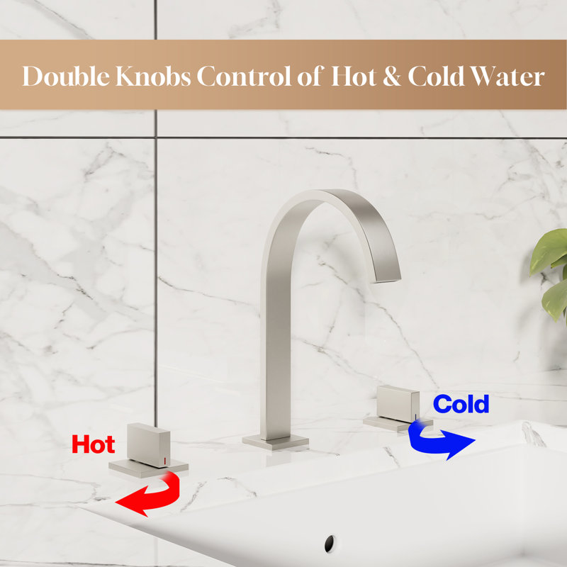 Casainc Widespread 2-handle Bathroom Faucet, Brushed Nickel