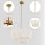 Lustre tambour 5 lumières artisanales en rotin fait à la main 21 po avec finition laiton poli pour la chambre à coucher-1711651623
