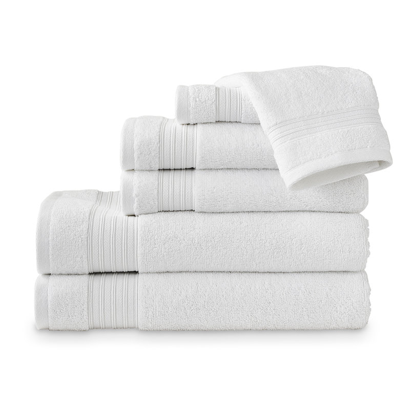 Ensemble de 6 serviettes en mélange de coton TENCEL 6 pièces Scot Living, Blanc brillant