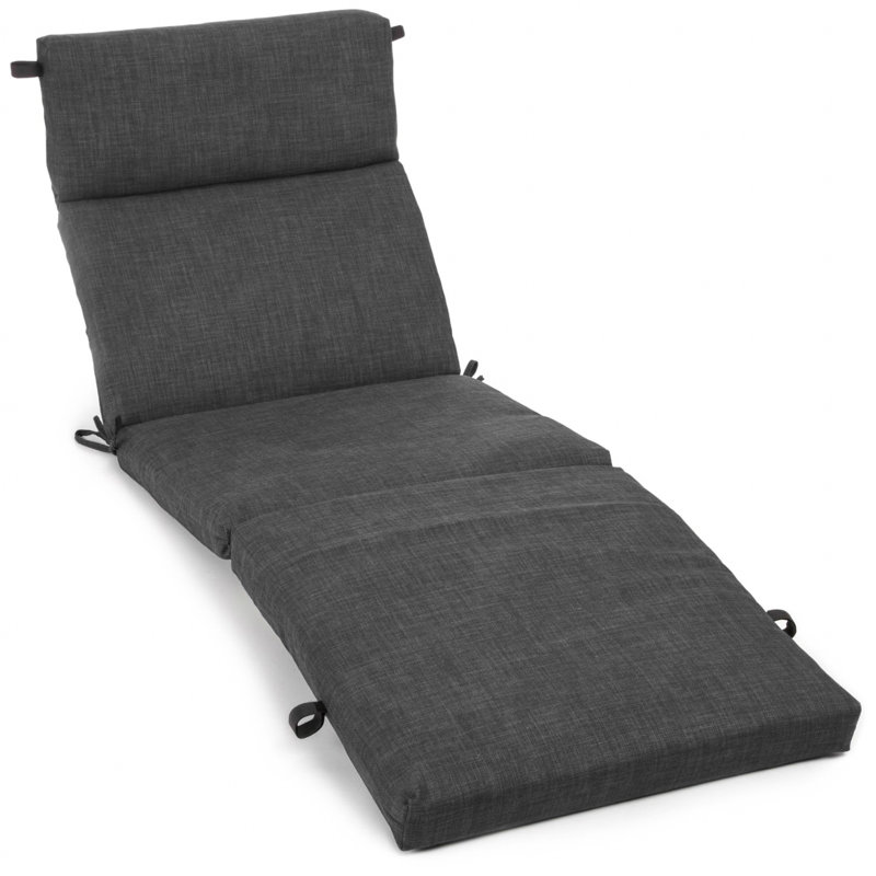 Outdoor 3'' Chaise Lounge Seat / Back Cushion, Cool Gray