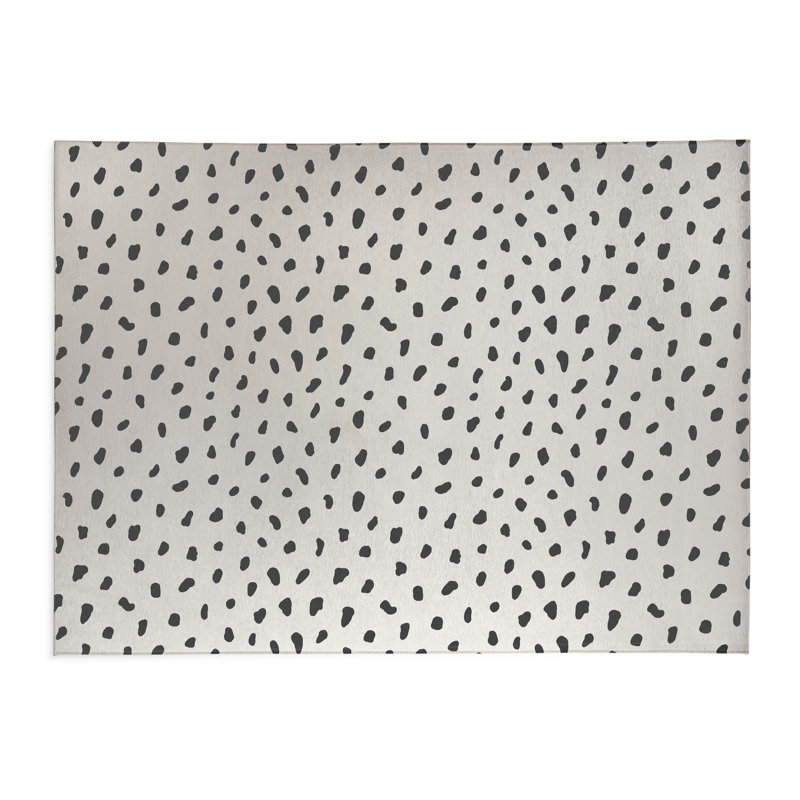 Tapis de jeu Paint Drop, Rectangle 5 pi x 7 pi, Ivoire/gris anthracite