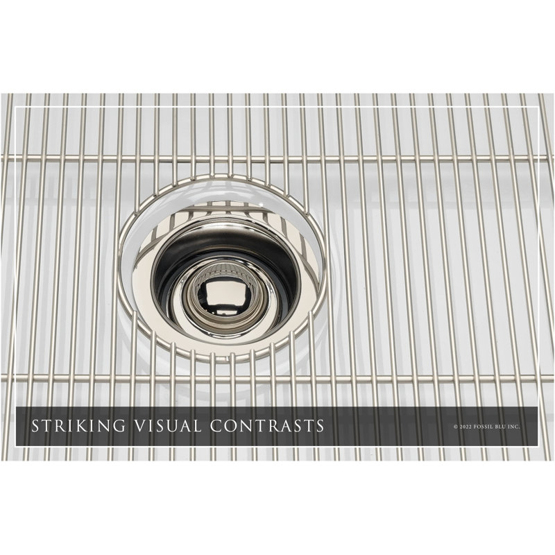 32.75" L x 19.88" W Double Basin Farmhouse Kitchen Sink with Accessories, Polished Nickel Accessories