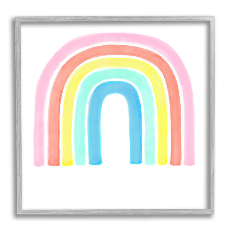 Art mural personnalisé pastel arc-en-ciel doux cmw-039, Estampe numérique Farmhouse, H 12 po x l 12 po, Oui