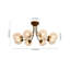 Mid-century 8-light Water Patternede Glass Semi-flush Mount-257377345