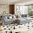 U-Shaped Sectional Sofa With 2 Movable Ottomans-69669503