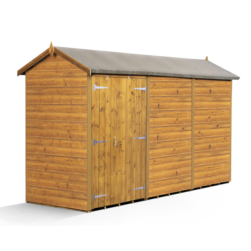 Modular Apex Garden Shed  12X4 No Windows Double Door