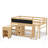 Twin Size Low Loft Bed with Desk & Storage-2039130952