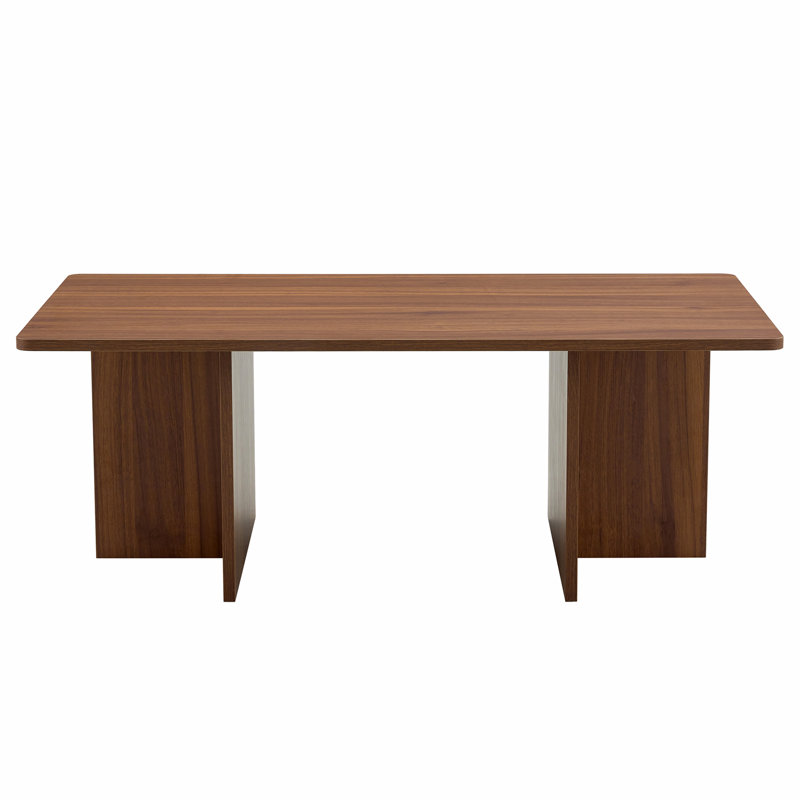 Minimalist Rectangular MDF Coffee Table, Walnut
