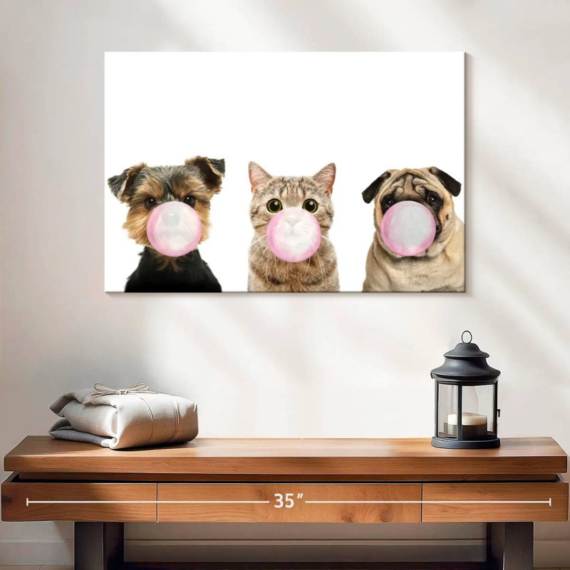 «Funny Animal», reproduction sur toile, H 16 po x l 24 po x P 1,25 po