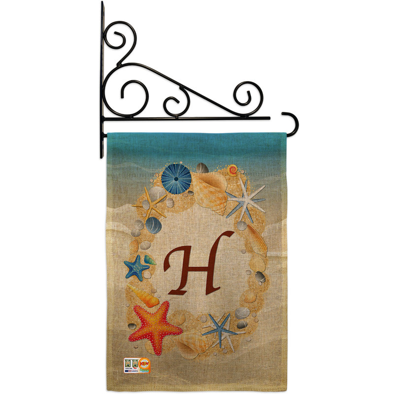En toile jute 2 faces d’été, 19 po x l 13 po drapeau de jardin, H