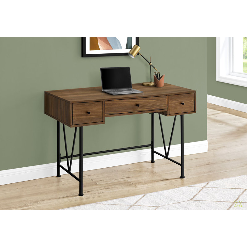 Bureau d'ordinateur, bureau personnel, ordinateur portable, tiroirs de rangement, L 48 po, travail, stratifié, métal, transitionnel