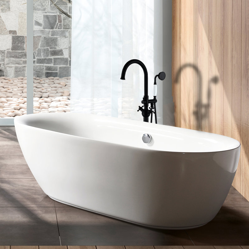 Freestanding Bathtub Faucet With Hand Shower - Metal, Matte Black Finish, Bathroom Appeal In Construction,