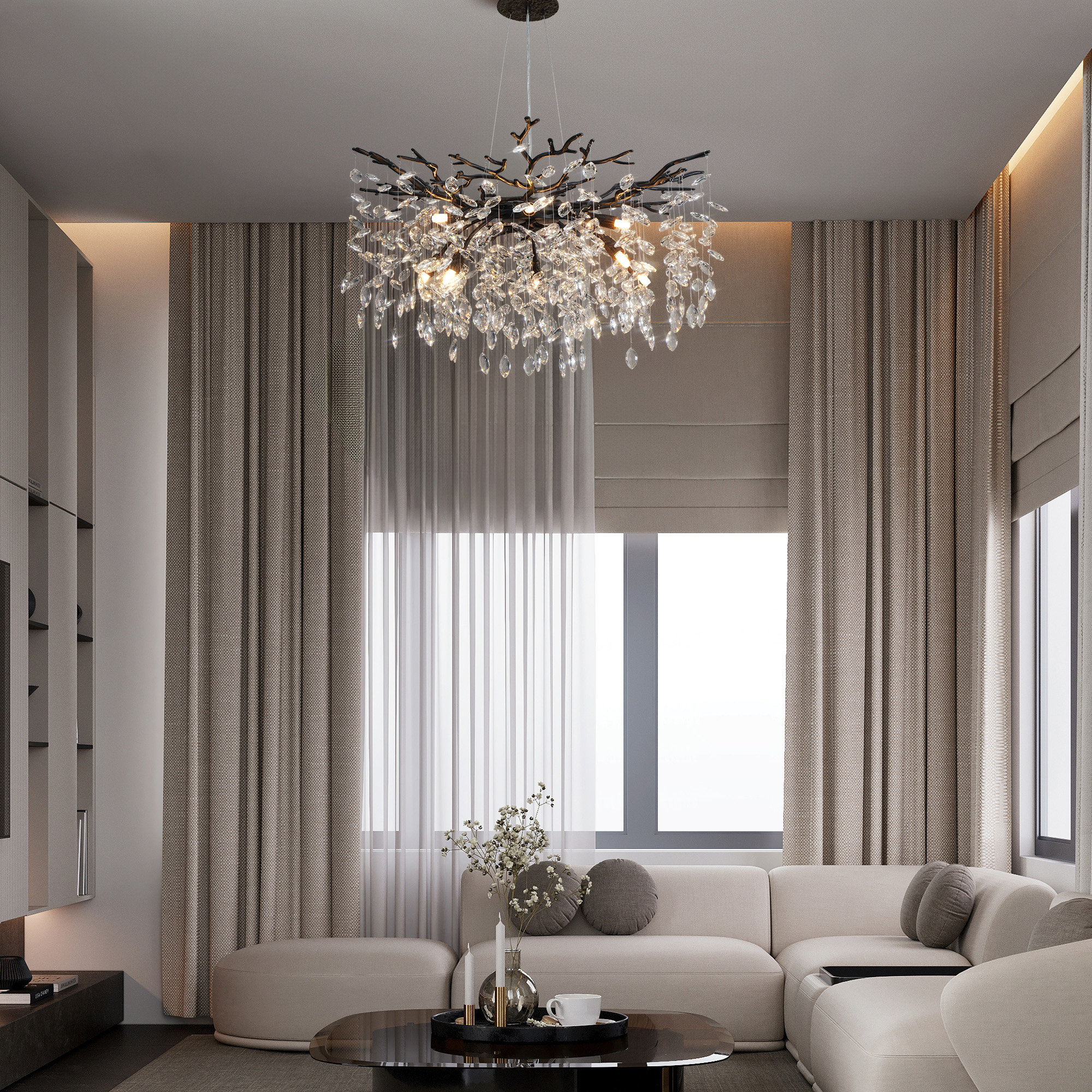 Everly Quinn Paree 18 - Light Luxury Real Crystal Chandeliers Dimmable Kitchen Island Square / Rectangle Chandelier & Reviews | Wayfair