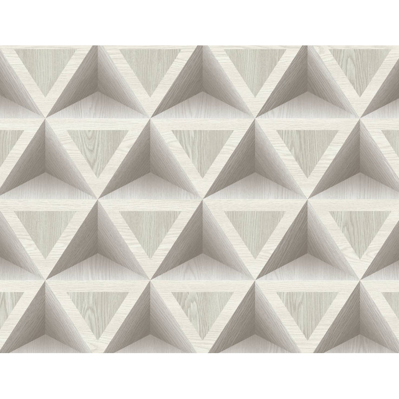 Papier peint formes géométriques Highlandville, Gris / blanc