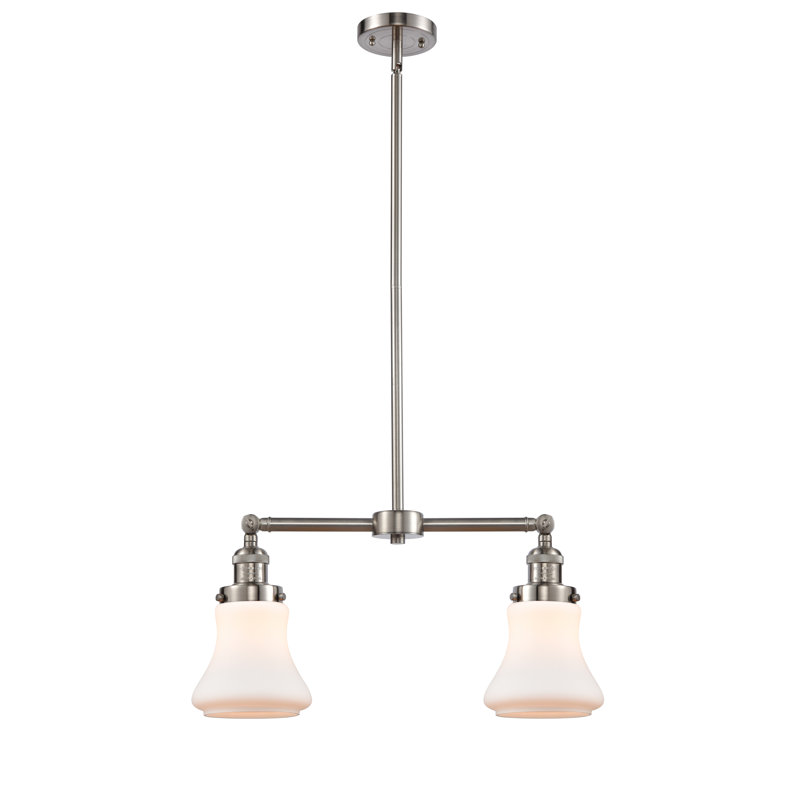Edda 2 - Light Kitchen Island Pendant, No Bulb Included, Brushed Satin Nickel, Matte White