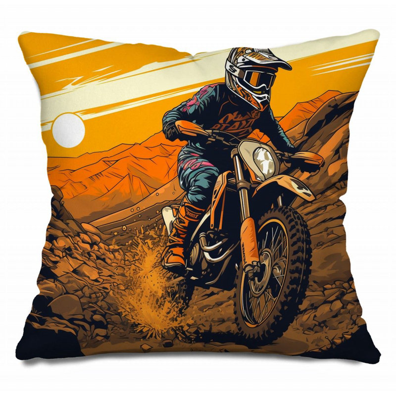 Coussin Motocross, H 18 po x l 18 po