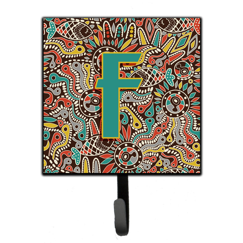Porte-laisse et crochet mural rétro tribal, F