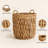 Tall Handwoven Banana Leaf Wicker Storage Basket, Handles