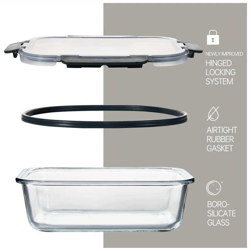 24 pièces 24 pièces contenants alimentaires en verre borosilicaté avec couvercles