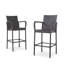 Ensemble de tabourets de bar d'extérieur transitionnel avec assise en osier durable
