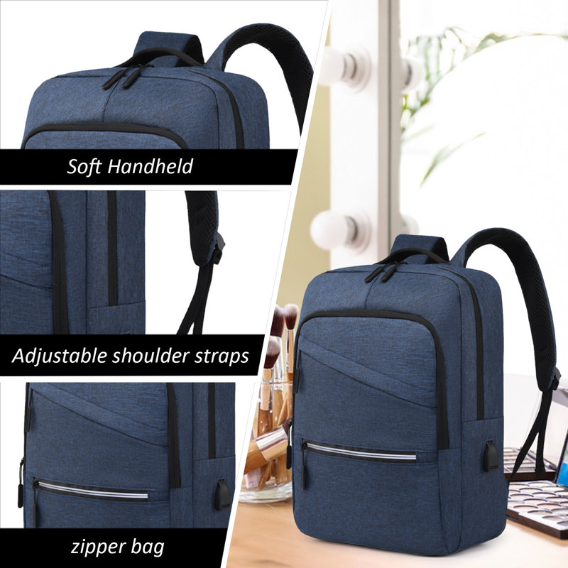 Sac à dos professionnel, sac pour avion de voyage compatible avec un ordinateur portable de 15,6 pouces avec port de charge USB