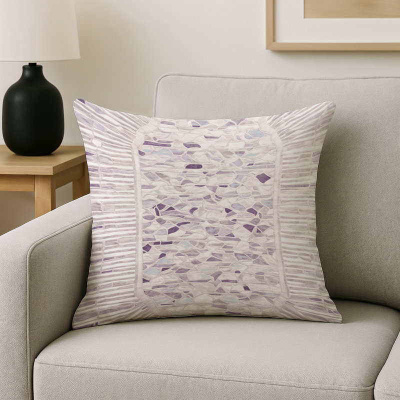 Coussin décoratif intérieur et extérieur Modern, Gris abstrait 235, Carré 16 po