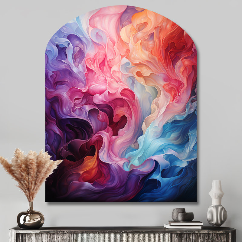 Citally Opt Art Radiant Spectrum II - Op Art asymétrique, art mural en métal, H 43 po x l 33 po