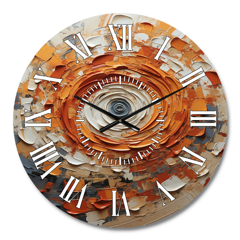 Horloge murale orange et blanche, Médium