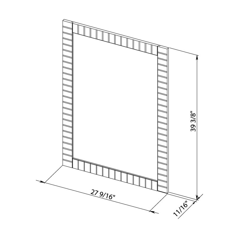 Miroir mural Kamien, Blanc mat, 28 po x 28 po