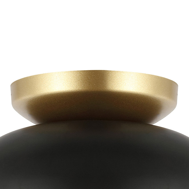 Plafonnier encastré 1 lumière 8 po Zita, Noir