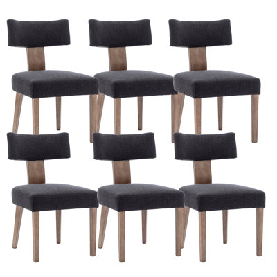 Mid Century Upholstered Side Chairs Farmhouse Dining Chairs With Wood Legs