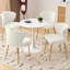 Chaise d'appoint 4 pièces en velours capitonné blanc avec pieds en métal-677051