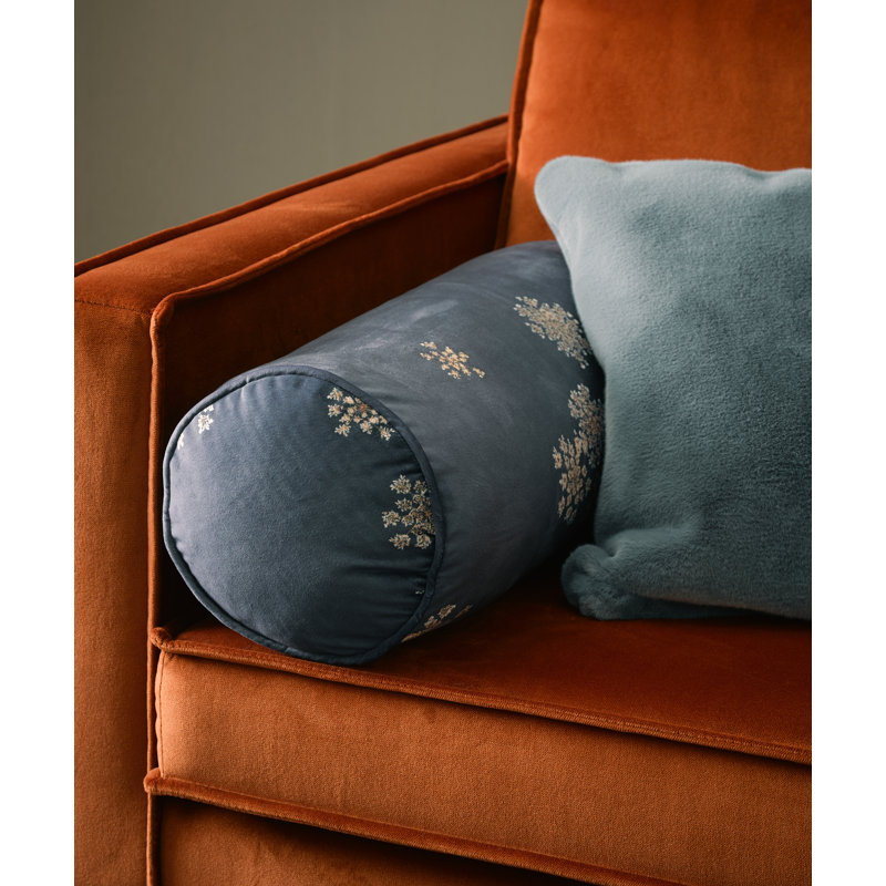 Lauren Floral Bolster Cushion, Indigo Blue