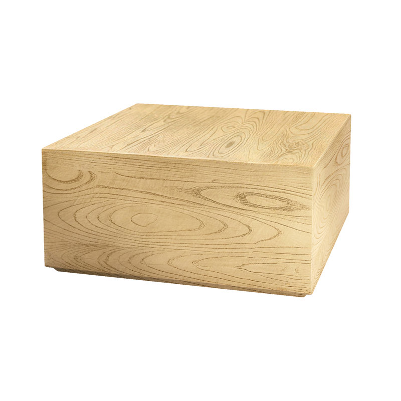 Table basse carrée moderne d'intérieur en béton, 71 cm (28 po), chêne naturel, pour salon, Chêne naturel