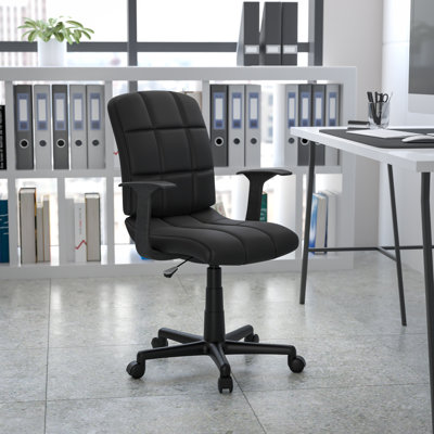 Mid-Back Quilted Vinyl Swivel Task Office Chair